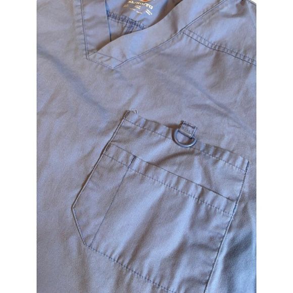Dickies Mens Blue V-Neck Scrub Top With Pockets Size XL - Picture 3 of 7
